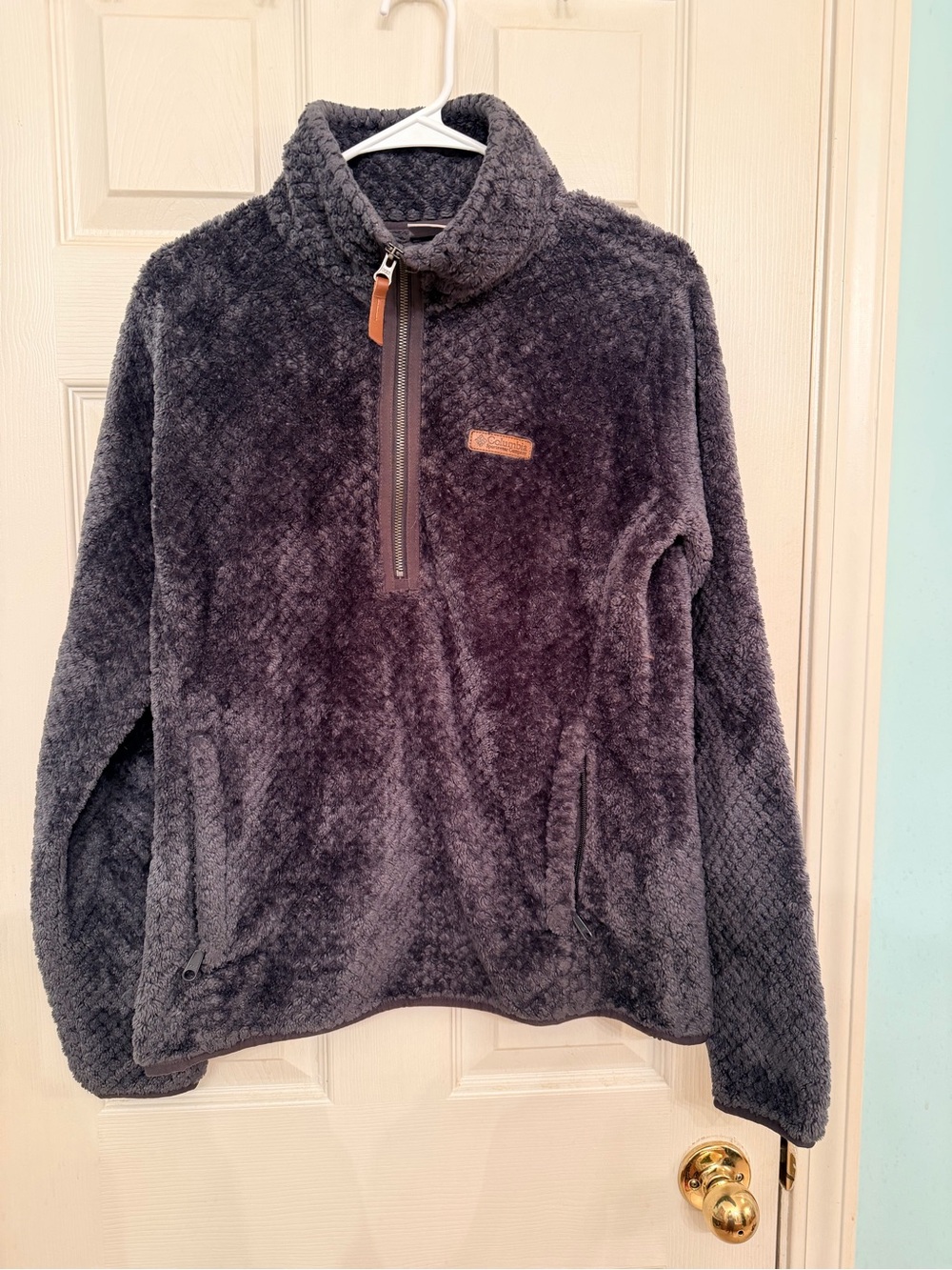Columbia Dark Gray Plush Teddy Half-Zip Jacket